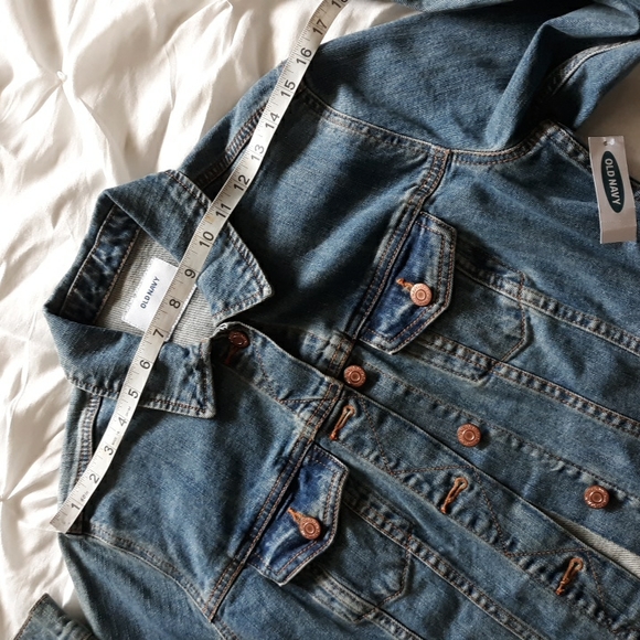 NWT Old Navy Size Small Tan Blue Denim Jean Jacket - Picture 9 of 13